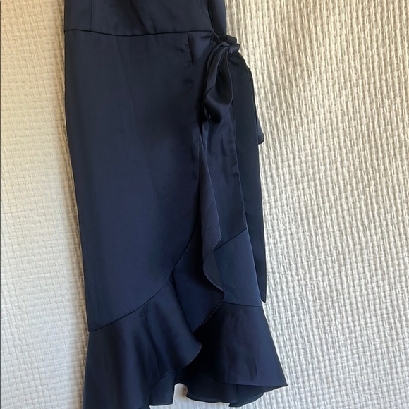 Aqua Midnight Blue Asymmetrical Dress - Picture 2 of 11